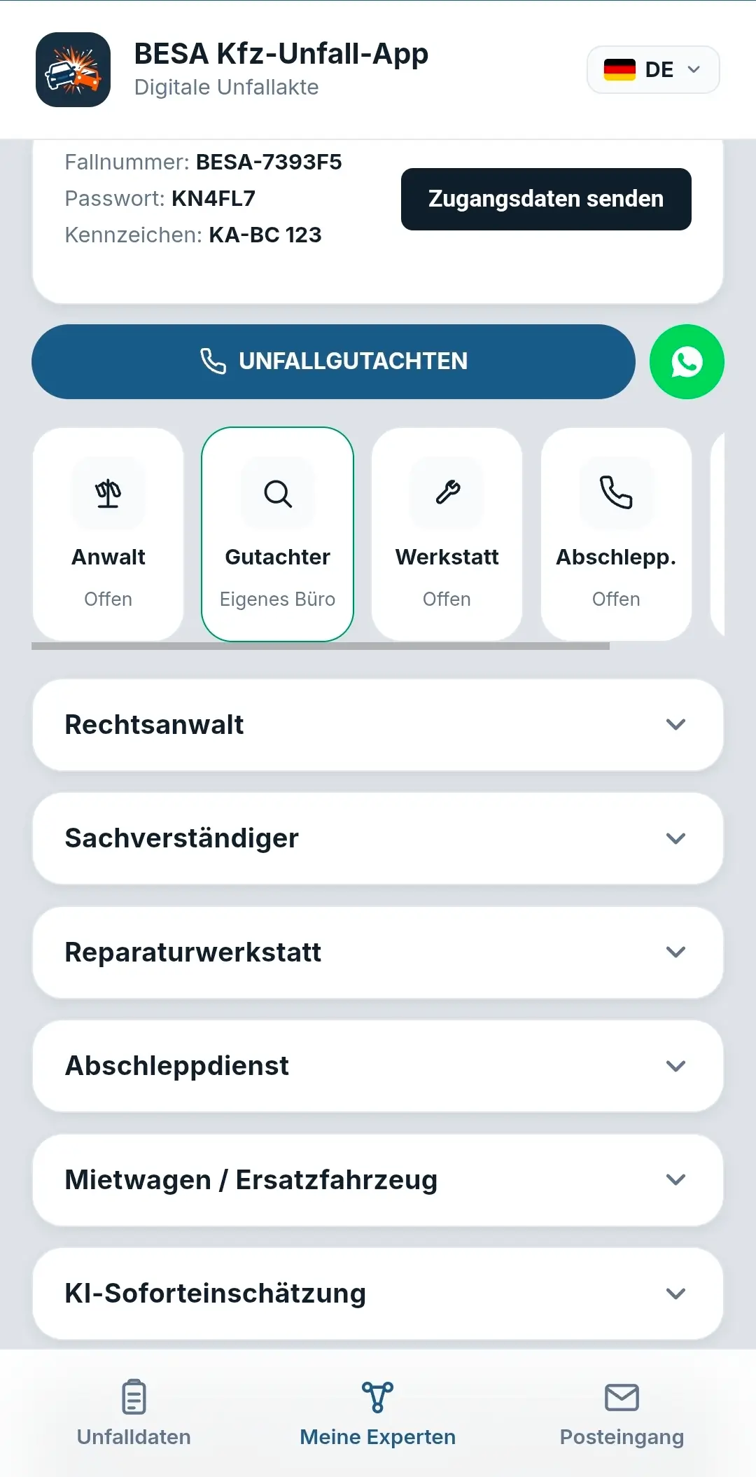 Übersicht der zugeordneten Dienstleister aus dem LocalPro-Netzwerk