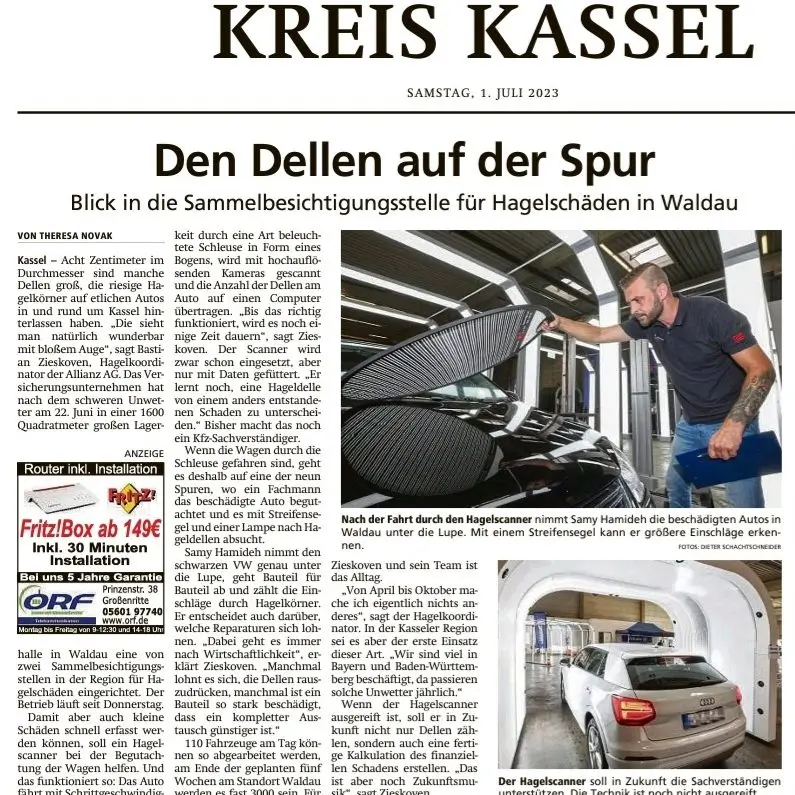 Samy Hamideh von BESA in Kassel Massenschadenereignis Hagel